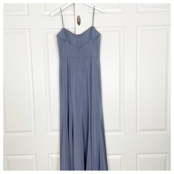 Jenni Yoo Collection Aniston Hydrangea Spaghetti Strap Gown Lined - Picture 5 of 11